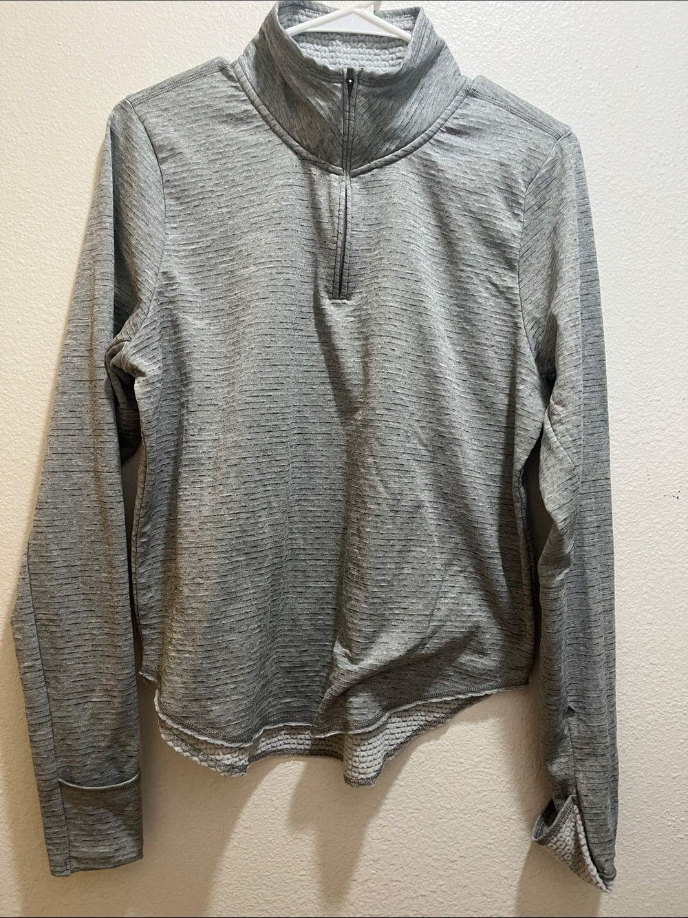Nike Dri-FIT Running Top in Light Gray and Black Trim